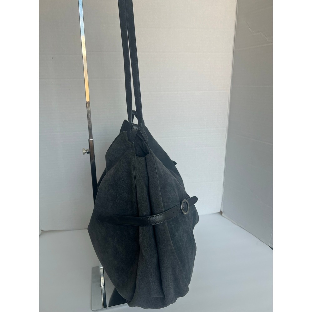 Anteprima Suede Shoulder Bag Women Large Gray Excellent Hobo Tote Purse - Picture 3 of 9